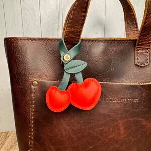 Cherries Bag Charm Red Cherry Purse Charm Fruit Keychain Flair NEW FAST SHIP